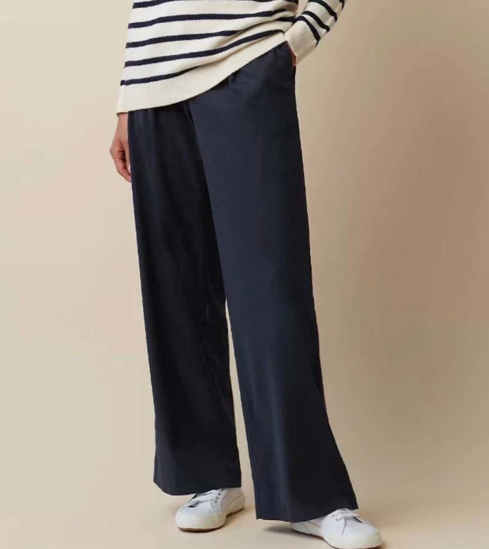 J. Jill Women’s 8 Pants Wide Leg Brushed Twill Trouser Front Pleated Stretch